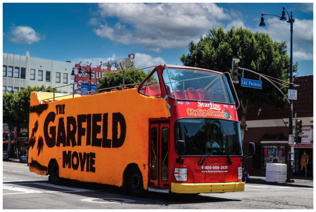 double decker orange bus
